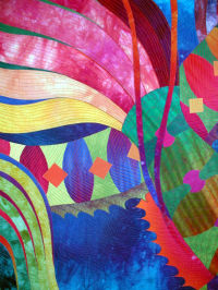 Aquarium #1: Fish Tails (detail)  • 60” x 44” • Copyright © 2001 Caryl Bryer Fallert • Bryerpatch Studio